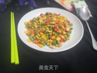 Fried Corn with Peas recipe