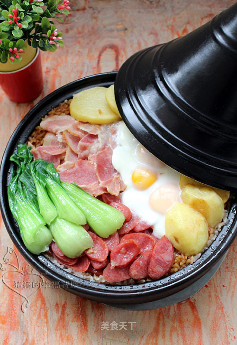 【bacon Sausage Claypot Rice】 recipe