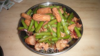 Stir-fried Dried Squid with Beans recipe