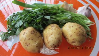 Stir-fried Potato Shreds with Coriander recipe