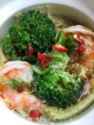 Broccoli and Shrimp Stewed Egg recipe