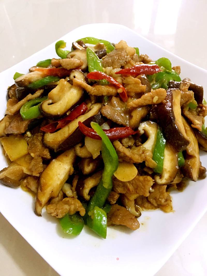 Shredded Pork with Mushrooms and Green Peppers recipe
