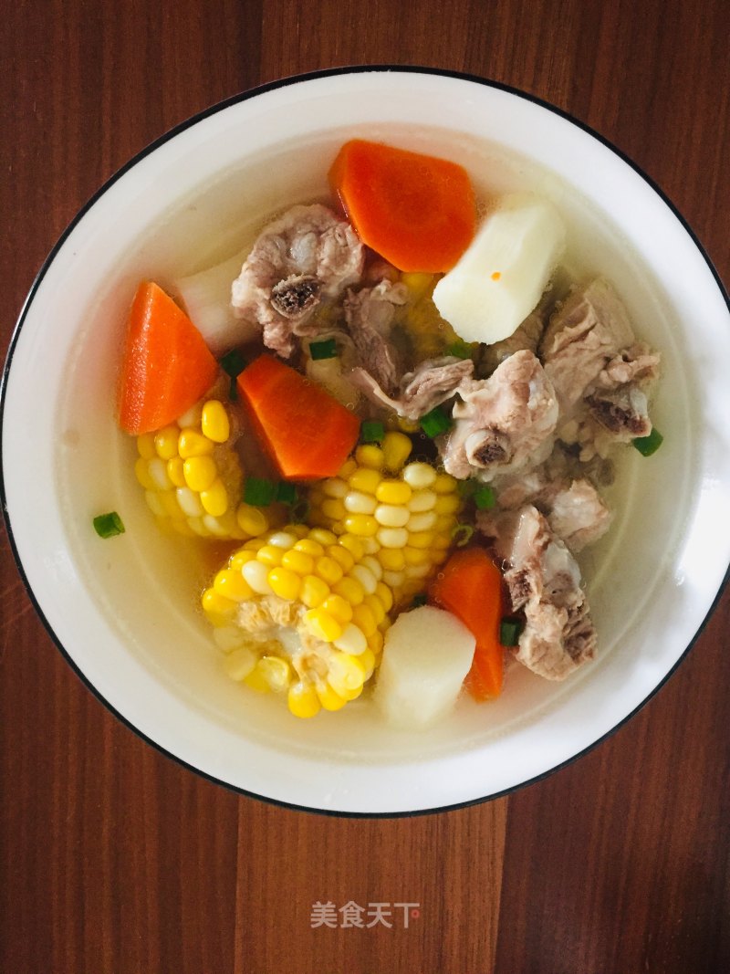 Ribs, Corn, Carrot and Yam Soup recipe