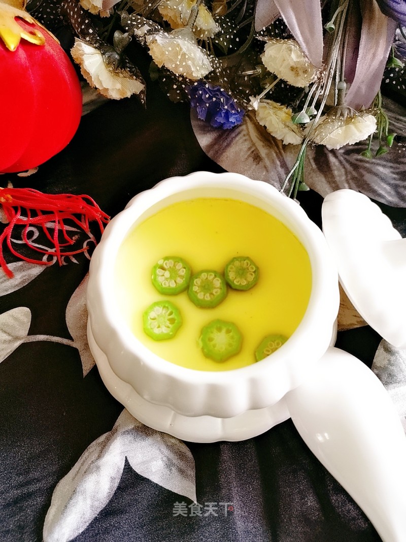 Steamed Eggs with Okra recipe