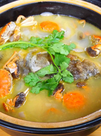 Small Crab Fish Head Mushroom Soup recipe