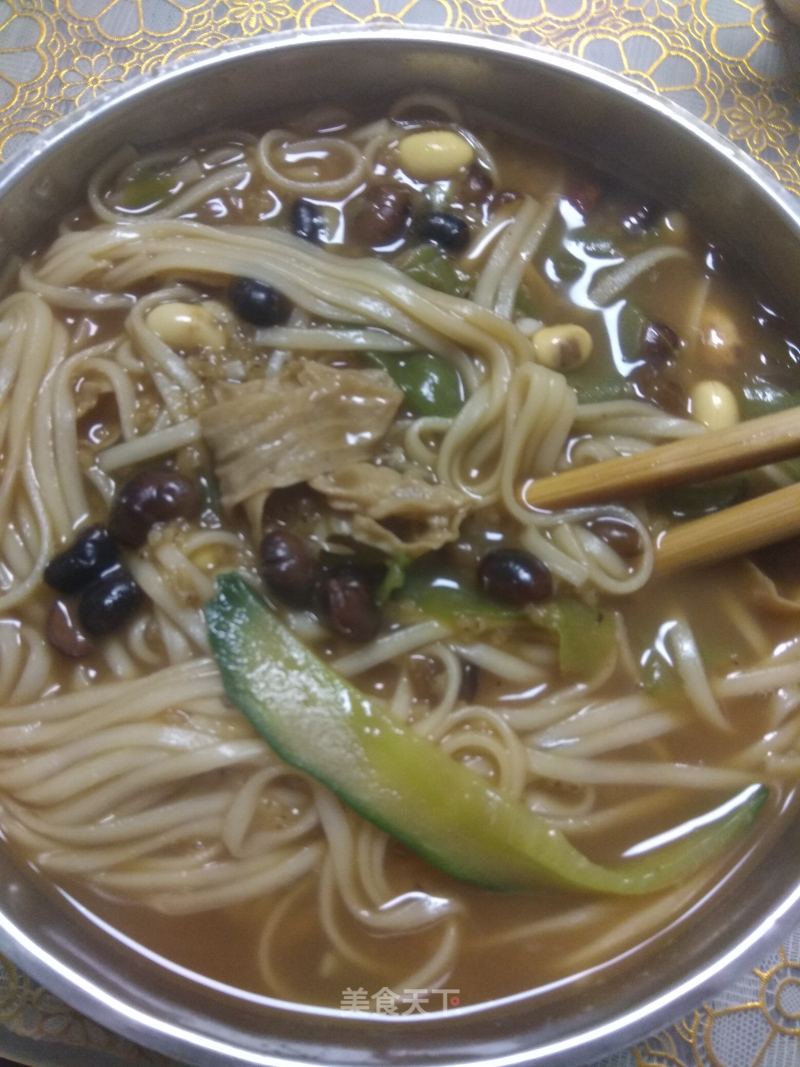 Fried Rice Bean Noodle Soup