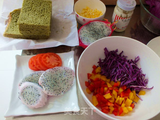 Colorful Dragon Fruit Sandwich recipe