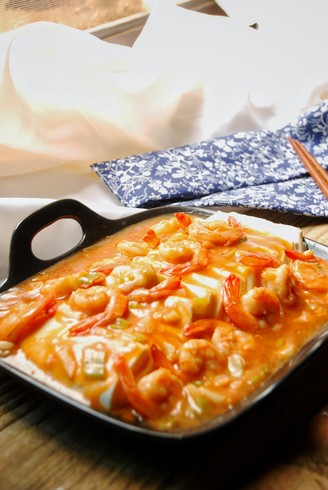 Microwave Shrimp Braised Tofu