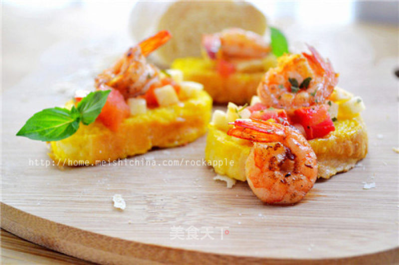 [french Bread with Apple and Black Pepper Shrimp]