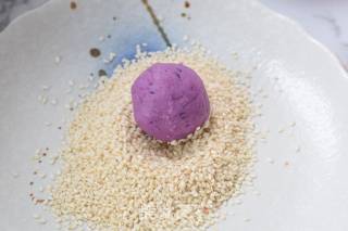 Purple Sweet Potato Sesame Pancake recipe