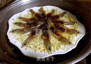 Steamed Enoki Mushroom with Garlic Shrimp recipe
