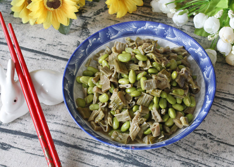 [home Cooking] Fried Edamame with Bamboo Shoots