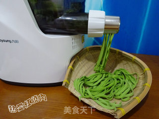 Spinach Noodles with Egg Fried Sauce recipe