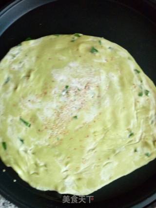 Fruit and Vegetable Hot Noodle Cake ~ Spinach and Green Onion Cake recipe