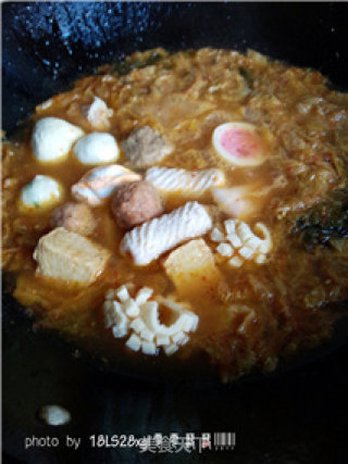 Korean Spicy Cabbage Meatball Soup recipe