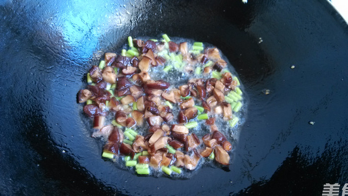 Fried Rice with Garlic Sprouts and Bacon recipe