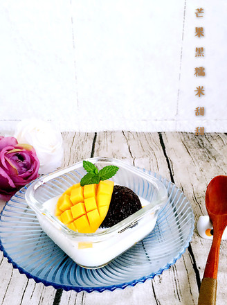 Mango White Snow Black Glutinous Rice Sweet and Sweet recipe