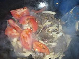 Stir-fried Beef Tendon with Eryngii Mushroom recipe