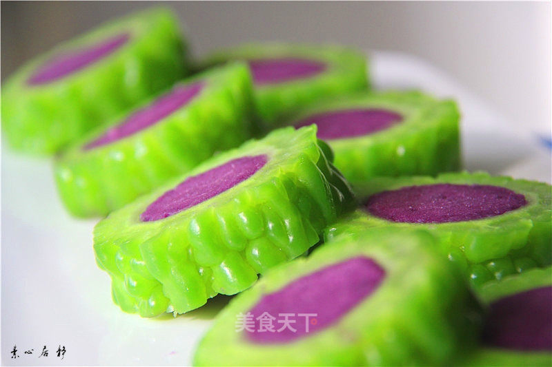 Suxinjujing Bitter Gourd Stuffed Purple Sweet Potatoes Cool for A Summer recipe