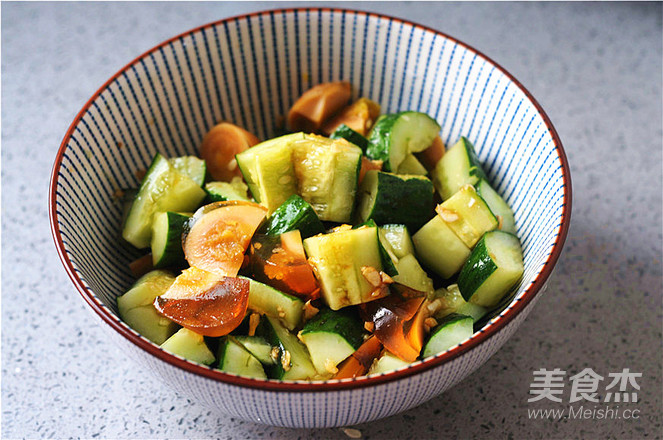 Cucumber with Preserved Eggs recipe