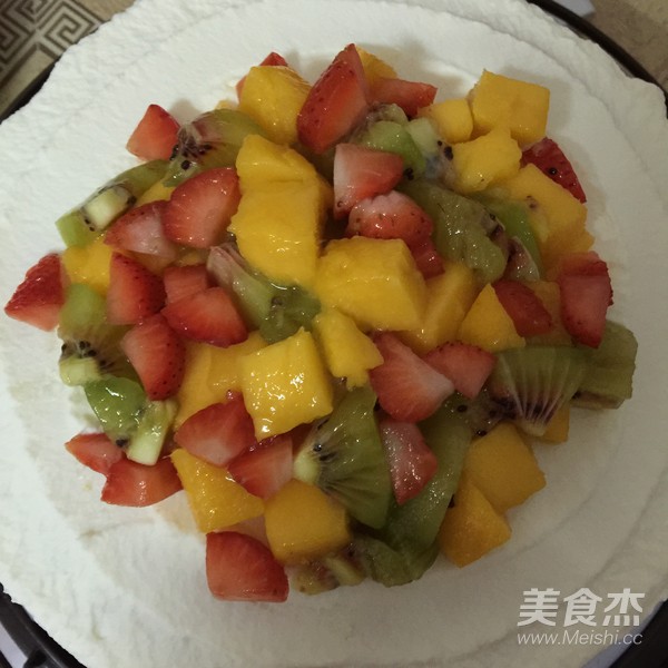 Colorful Fruit Cream Cake recipe