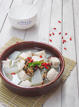 Tofu Soup with Mussels and Radish