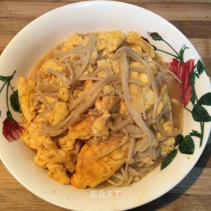 Braised Enoki Mushroom with Egg recipe