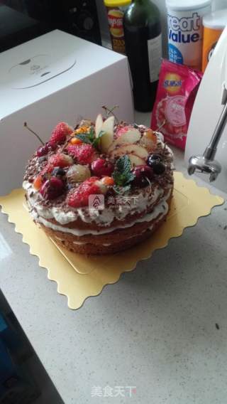 #aca婚纱明星大赛# Chocolate Fruit Bare Cake! recipe