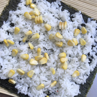 Corn Ham and Seaweed Rice recipe