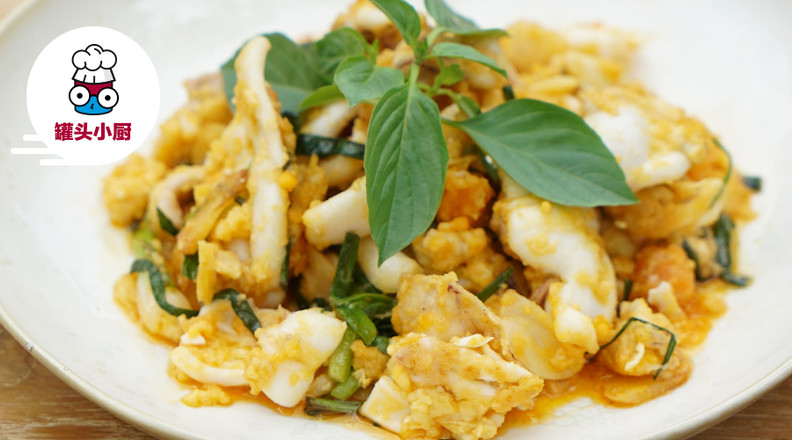 Fried Squid with Salted Egg Yolk recipe