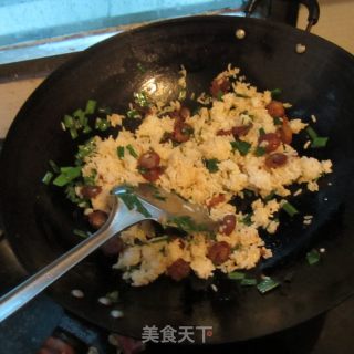 Oil Curry Sausage Garlic Fried Rice recipe