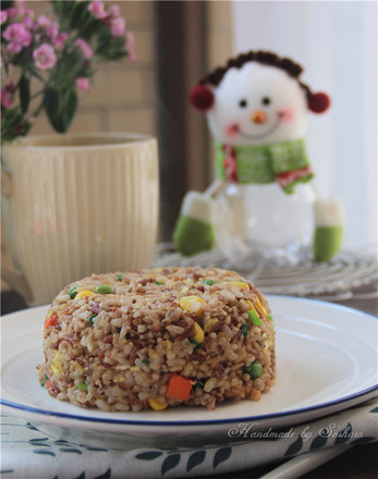 Fried Rice with Egg, Corn and Red Rice