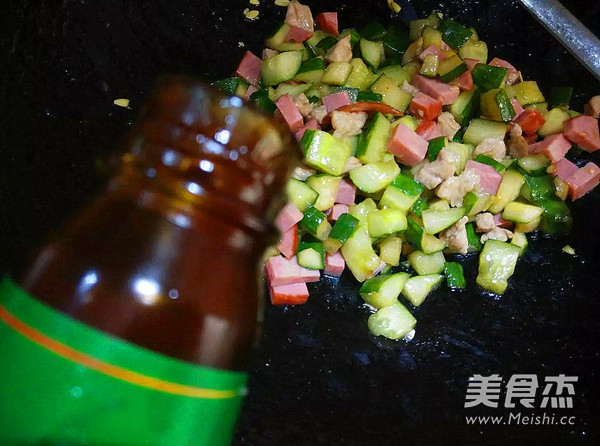 Stir-fried Pork with Ham and Cucumber recipe