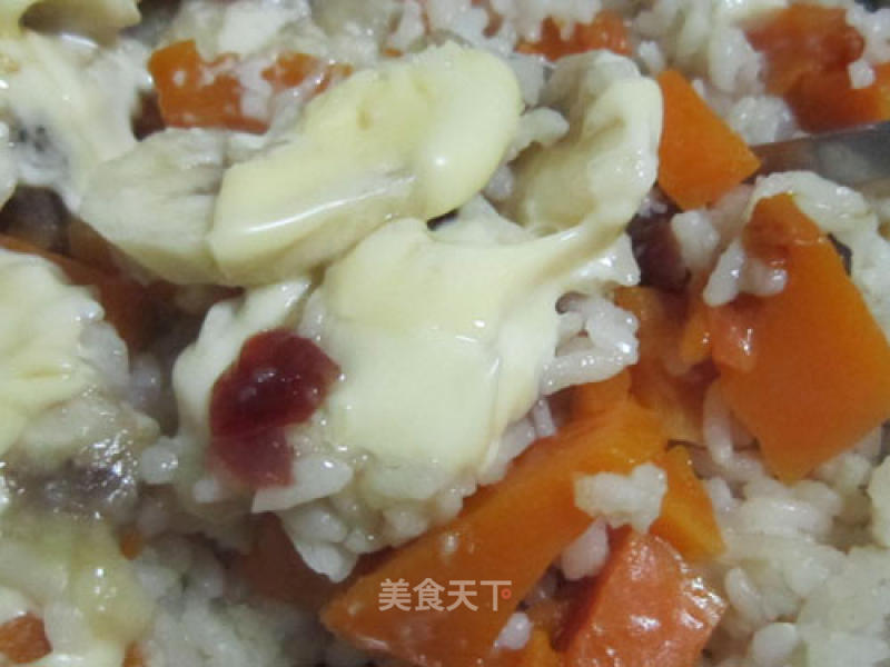 Pumpkin Banana Claypot Rice recipe