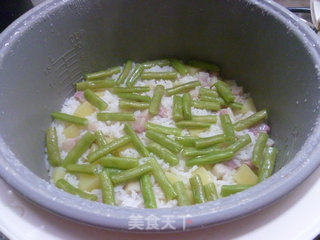 Plum Bean Bacon and Potato Rice recipe