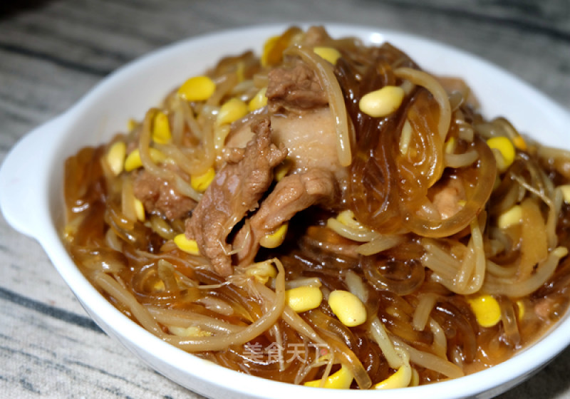 #trust之美# Stewed Pork and Bean Sprouts Vermicelli recipe
