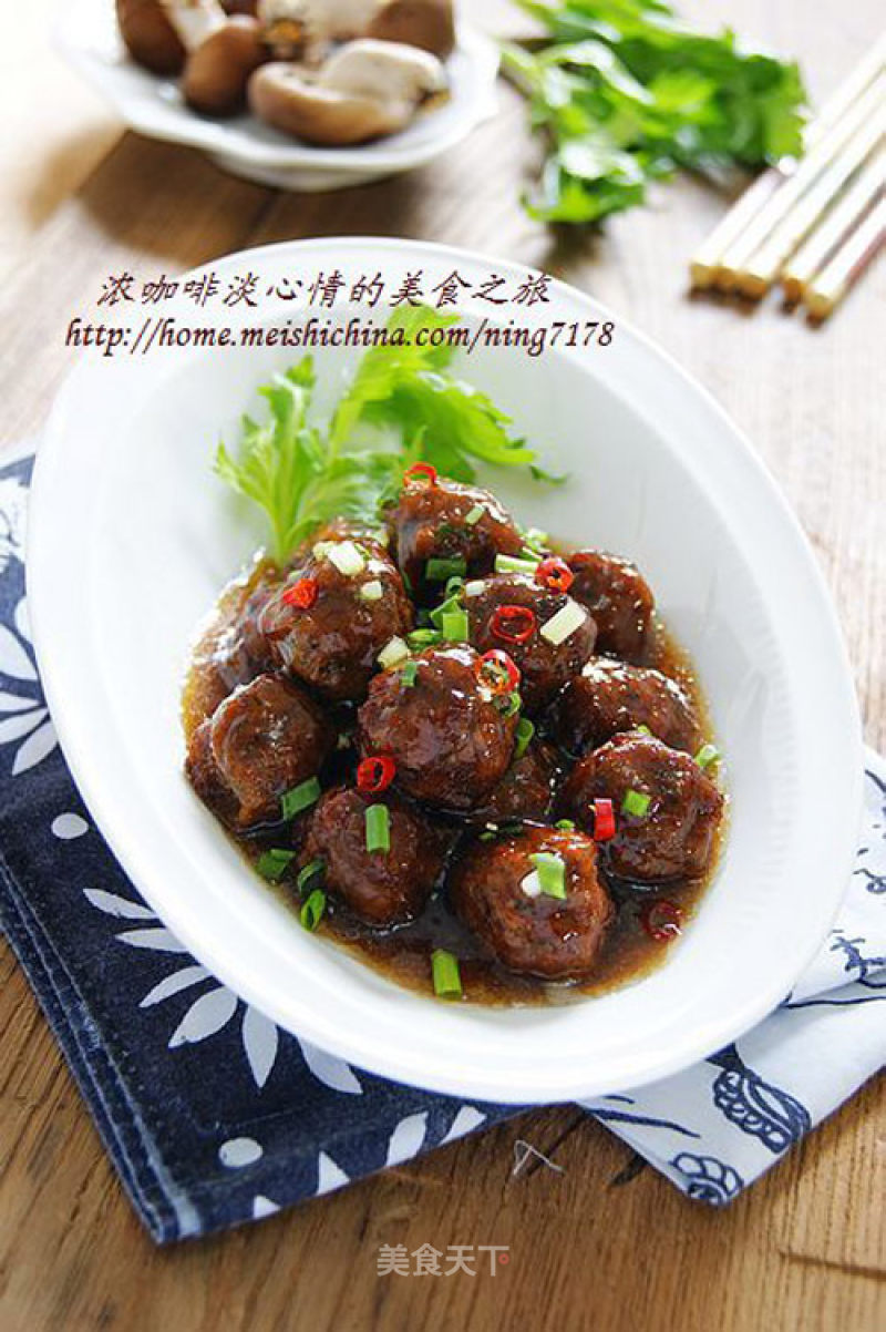 Beef Balls with Mushroom Sauce recipe