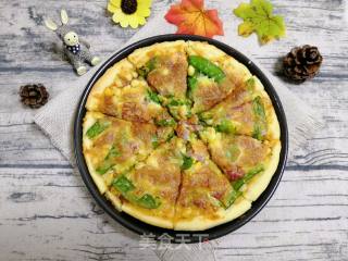 #炉菜#corn, Snow Peas and Bacon Pizza recipe