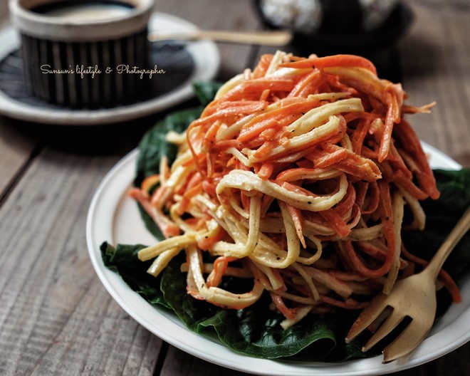 Carrot and Crab Fillet Warm Salad [healthy Snacks]