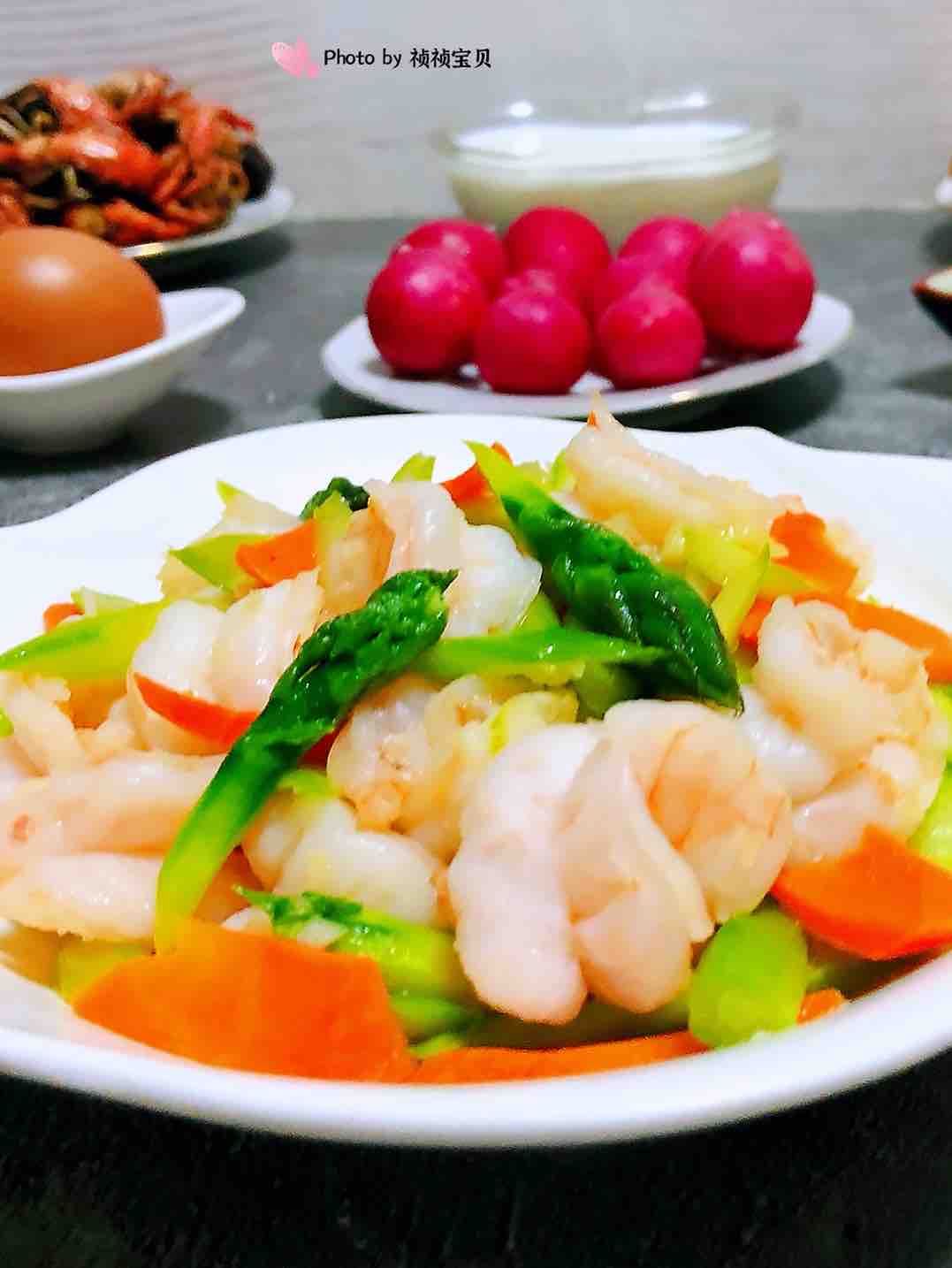 Stir-fried Shrimp with Asparagus recipe