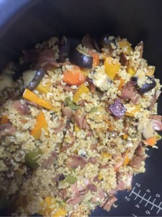 Braised Rice with Bacon and Shiitake Mushrooms recipe