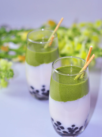 Gradient Matcha Pearl Almond Milk recipe