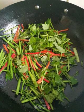 #春食野菜香# Stir-fried Shredded Pork with Wild Celery recipe