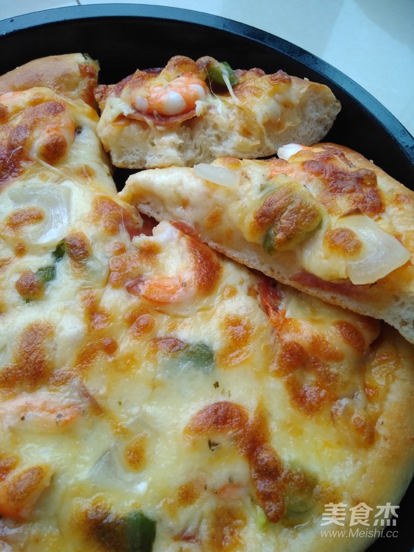 Salami Shrimp Pizza recipe