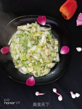 Green Vegetable Tofu Minced Pork recipe