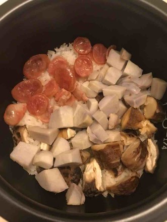 Braised Rice with Mushrooms and Savory Taro recipe