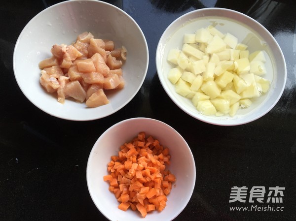 Potato Chicken Fried Rice recipe