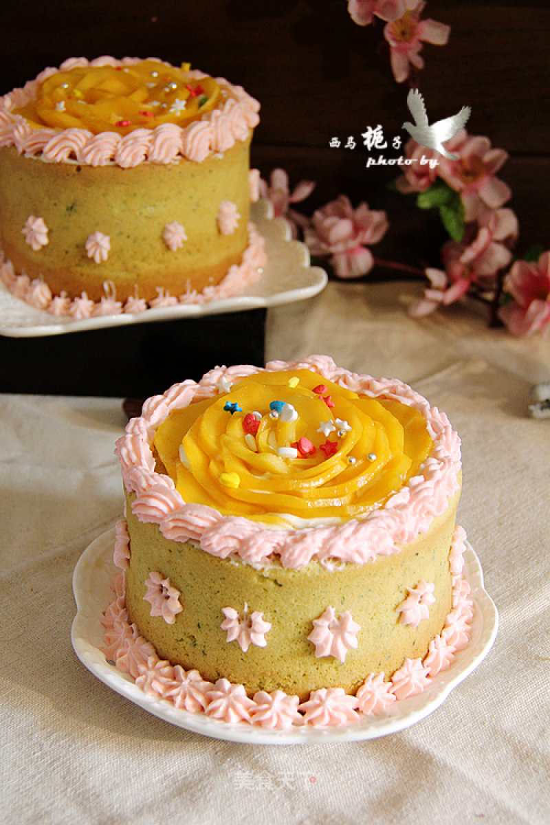 #aca烤明星大赛#spinach Cup Cream Cake recipe