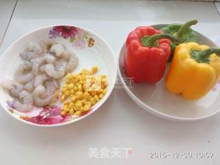 Stir-fried Shrimp with Bell Pepper and Corn recipe