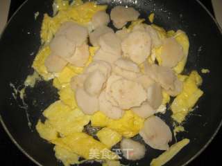 Scrambled Eggs with Cuttlefish Balls recipe